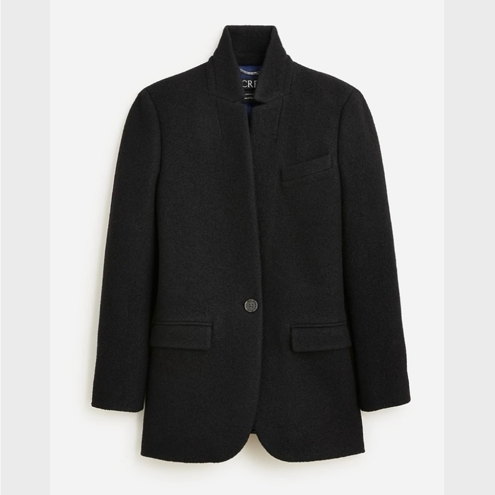 J.crew Leighton blazer-jacket in italian boiled wool 00 black